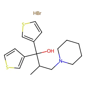 1-Propanol, 1,1-di(thien-3-yl)-2-methyl-3-piperidino-, hydrobromide structure
