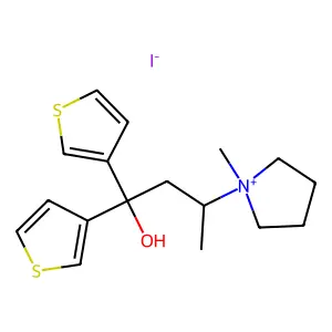 1-Butanol, 1,1-di(thien-3-yl)-3-pyrrolidino-, methiodide structure
