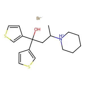 3-(Piperidin-1-yl)-1,1-di(thiophen-3-yl)butan-1-ol--hydrogen bromide (1/1) structure