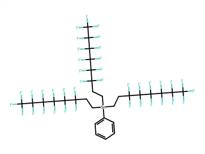 Phenyltris((perfluorohexyl)ethyl)stannane structure