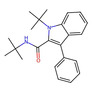 N,1-ditert-butyl-3-phenylindole-2-carboxamide structure