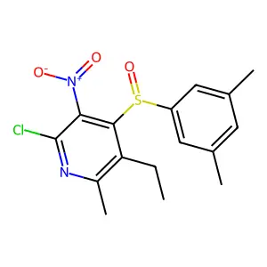 Pyridine, 2-chloro-4-((3,5-dimethylphenyl)sulfinyl)-5-ethyl-6-methyl-3-nitro- structure