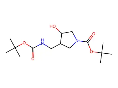 4-Boc-aminomethyl-3-hydroxy-1-N-Boc-pyrrolidine structure