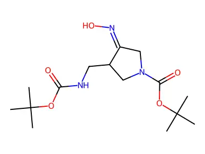4-N-BOC-AMINOMETHYL-1-N-BOC-PYRROLIDIN-3-ONE OXIME structure