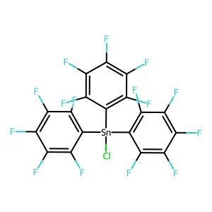 Chloro-tris(2,3,4,5,6-pentafluorophenyl)stannane structure