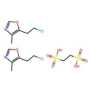 Oxazole, 5-(2-chloroethyl)-4-methyl-, 1,2-ethanedisulfonate (2:1) structure