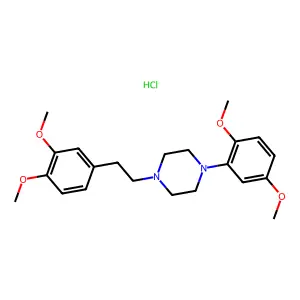 Piperazine, 1-(3,4-dimethoxyphenethyl)-4-(2,5-dimethoxyphenyl)-, hydrochloride structure