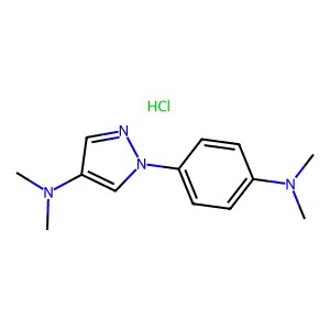 Pyrazole, 4-(dimethylamino)-1-(p-(dimethylamino)phenyl)-, hydrochloride structure