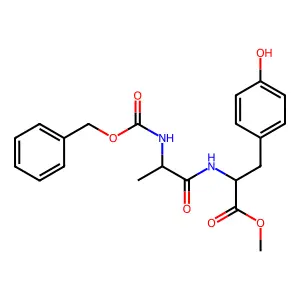 methyl 3-(4-hydroxyphenyl)-2-[2-(phenylmethoxycarbonylamino)propanoylamino]propanoate structure