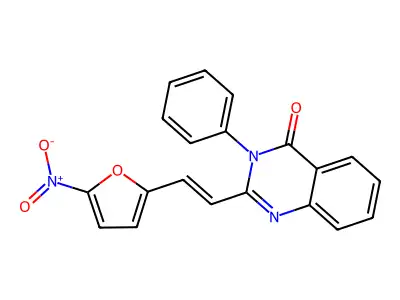 2-[(E)-2-(5-nitrofuran-2-yl)ethenyl]-3-phenylquinazolin-4-one structure