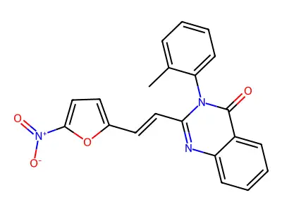 3-(2-methylphenyl)-2-[(E)-2-(5-nitrofuran-2-yl)ethenyl]quinazolin-4-one structure