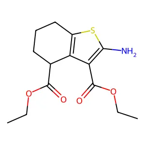 Diethyl 2-amino-4,5,6,7-tetrahydro-1-benzothiophene-3,4-dicarboxylate structure