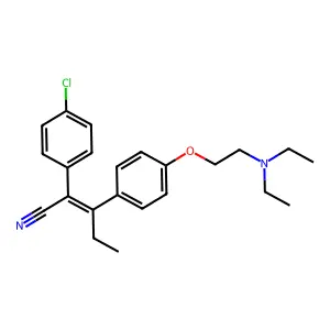 2-(4-Chlorophenyl)-3-(4-(2-(diethylamino)ethoxy)phenyl)-2-pentenenitrile structure