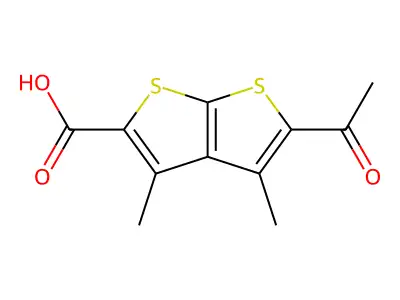 Thieno[2,3-b]thiophene-2-carboxylic acid, 5-acetyl-3,4-dimethyl- structure