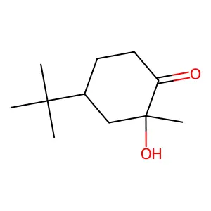 (2S,4S)-4-tert-butyl-2-hydroxy-2-methylcyclohexanone structure