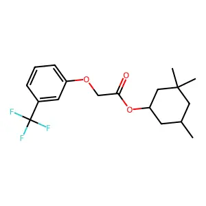 Acetic acid, (3-(trifluoromethyl)phenoxy)-, 3,3,5-trimethylcyclohexyl ester structure