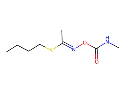 Butyl N-(((methylamino)carbonyl)oxy)ethanimidothioate structure