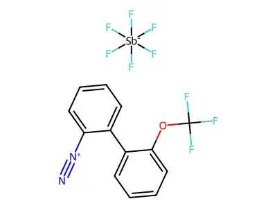 Hexafluoroantimony(1-); 2-[2-(trifluoromethoxy)phenyl]benzenediazonium structure