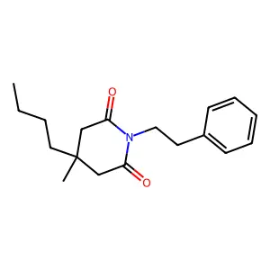 3-丁基-3-甲基-N-苯乙基戊二酰亚胺 structure