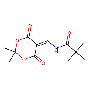 N-[(2,2-dimethyl-4,6-dioxo-1,3-dioxan-5-ylidene)methyl]-2,2-dimethylpropanamide structure