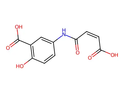 5-{[(2E)-3-carboxyprop-2-enoyl]amino}-2-hydroxybenzoic acid structure