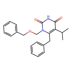 6-Benzyl-1-benzyloxymethyl-5-isopropyl uracil structure