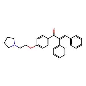 Acrylophenone, 2,3-diphenyl-4'-[2-(1-pyrrolidinyl)ethoxy]- structure