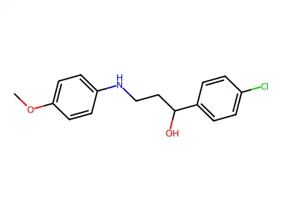 1-(4-Chlorophenyl)-3-(4-methoxyanilino)-1-propanol structure