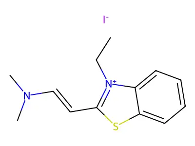 2-(3-ethyl-1,3-benzothiazol-3-ium-2-yl)-N,N-dimethylethenamine iodide structure