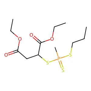 巯基丁二酸二乙酯丙基甲基硫代膦酸三硫酯 structure