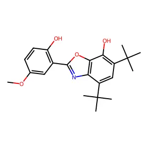4,6-Di-tert-butyl-2-(2-hydroxy-5-methoxyphenyl)-1,3-benzoxazol-7-ol structure