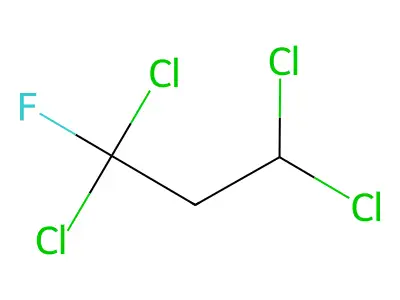 1,1,3,3-Tetrachloro-1-fluoropropane structure