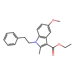 ethyl 5-methoxy-2-methyl-1-(2-phenylethyl)-1H-indole-3-carboxylate structure