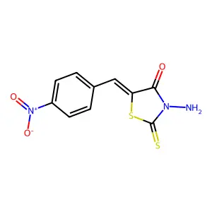 3-Amino-5-[(4-nitrophenyl)methylidene]-2-sulfanylidene-1,3-thiazolidin-4-one structure