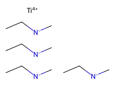 Tetrakis(ethylmethylamido)titanium(IV) structure