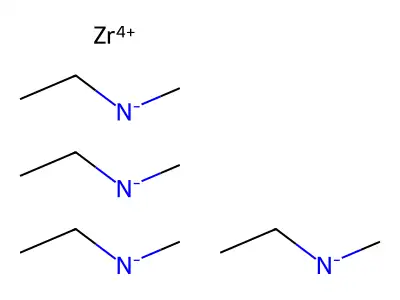 Tetrakis(ethylmethylamido)zirconium(IV) structure