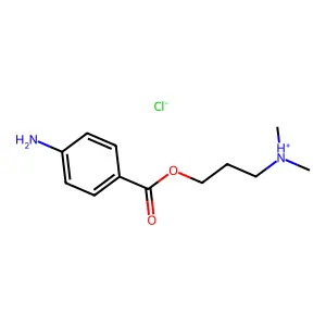 3-(Dimethylamino)propyl 4-aminobenzoate--hydrogen chloride (1/1) structure