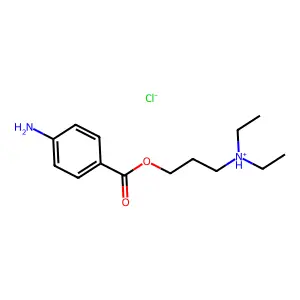 Benzoic acid, p-amino-, 3-(diethylamino)propyl ester, hydrochloride structure