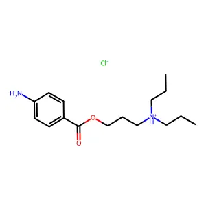 Benzoic acid, p-amino-, 3-(dipropylamino)propyl ester, hydrochloride structure