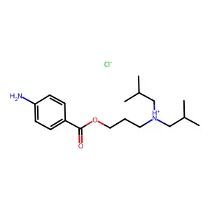 Benzoic acid, p-amino-, 3-(diisobutylamino)propyl ester, hydrochloride structure