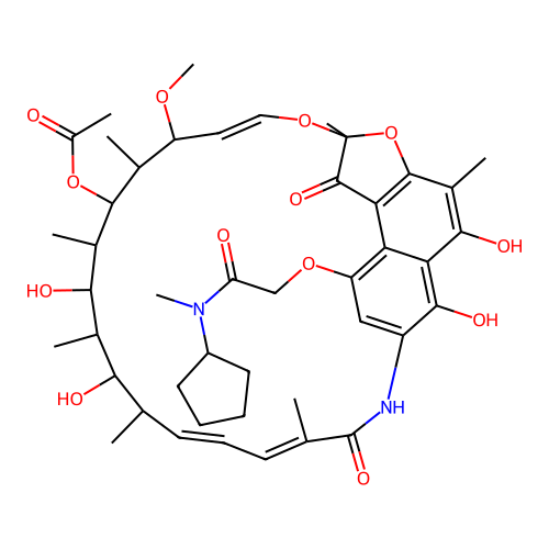 Rifamycin B cyclopentylmethylamide structure