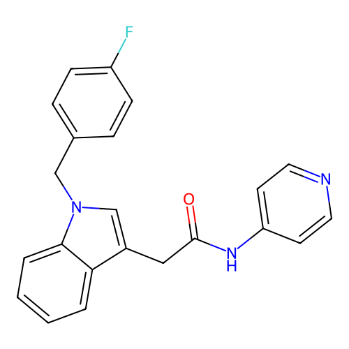 1H-Indole-3-acetamide, 1-[(4-fluorophenyl)methyl]-N-4-pyridinyl- structure