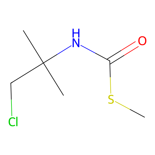 S-methyl 2-chloro-1,1-dimethylethylthiocarbamate structure