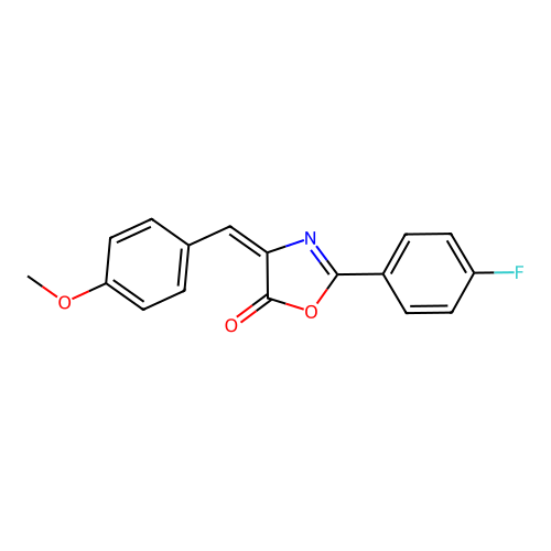 (4E)-2-(4-fluorophenyl)-4-(4-methoxybenzylidene)-1,3-oxazol-5(4H)-one structure