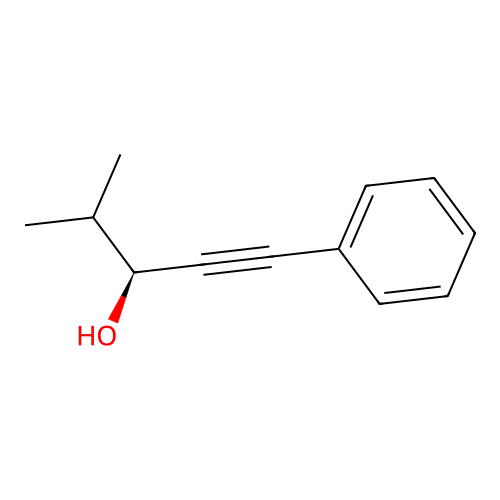 (3S)-4-methyl-1-phenylpent-1-yn-3-ol structure