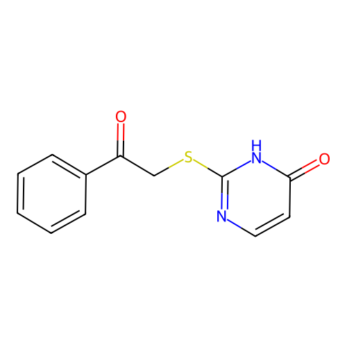 2-phenacylsulfanyl-1H-pyrimidin-6-one structure