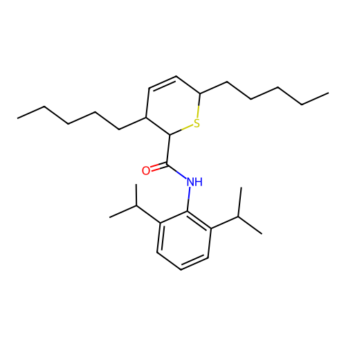 N-(2,6-Diisopropylphenyl)-3,6-dipentyl-3,6-dihydro-2H-thiopyran-2-carboxamide structure