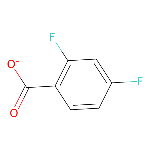 Benzoic acid, 2,4-difluoro-, ion(1-) structure