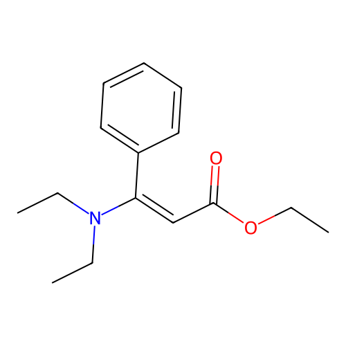 ethyl (E)-3-(diethylamino)-3-phenylprop-2-enoate structure