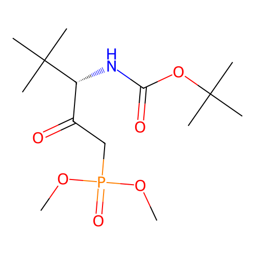 Dimethyl((3S)-4,4-dimethyl-3-(boc-amino)-2-oxopentyl)-phosphonate structure
